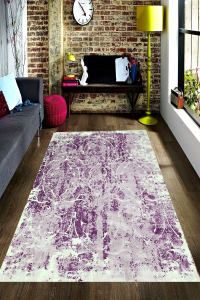 Mor Motifli Dijital Baskılı Halı - 1