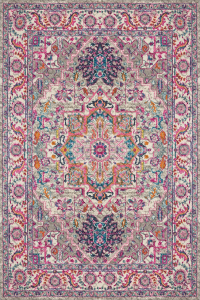 Mor Motifli Kilim Desenli Dijital Baskılı Halı - 2