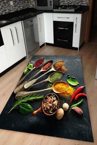 Mutfak İçin Özel Baharatlar Dijital Baskılı Halı Örtüsü HRC1822 - 1
