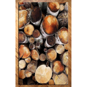 Odun Desenli Dijital Baskılı Halı - Thumbnail