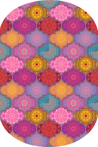 Otantik Renkli Desenli 2'li Banyo Paspası (50x60 cm - 60x100 cm) - Thumbnail