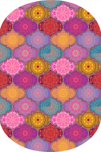 Otantik Renkli Desenli 2'li Banyo Paspası (50x60 cm - 60x100 cm) - 2