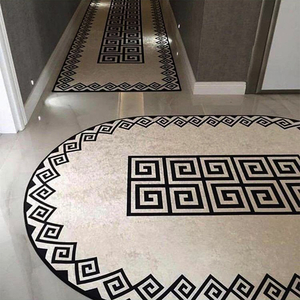 Oval Geometrik Desenli Dijital Baskılı Halı Örtüsü HRC395 - 1