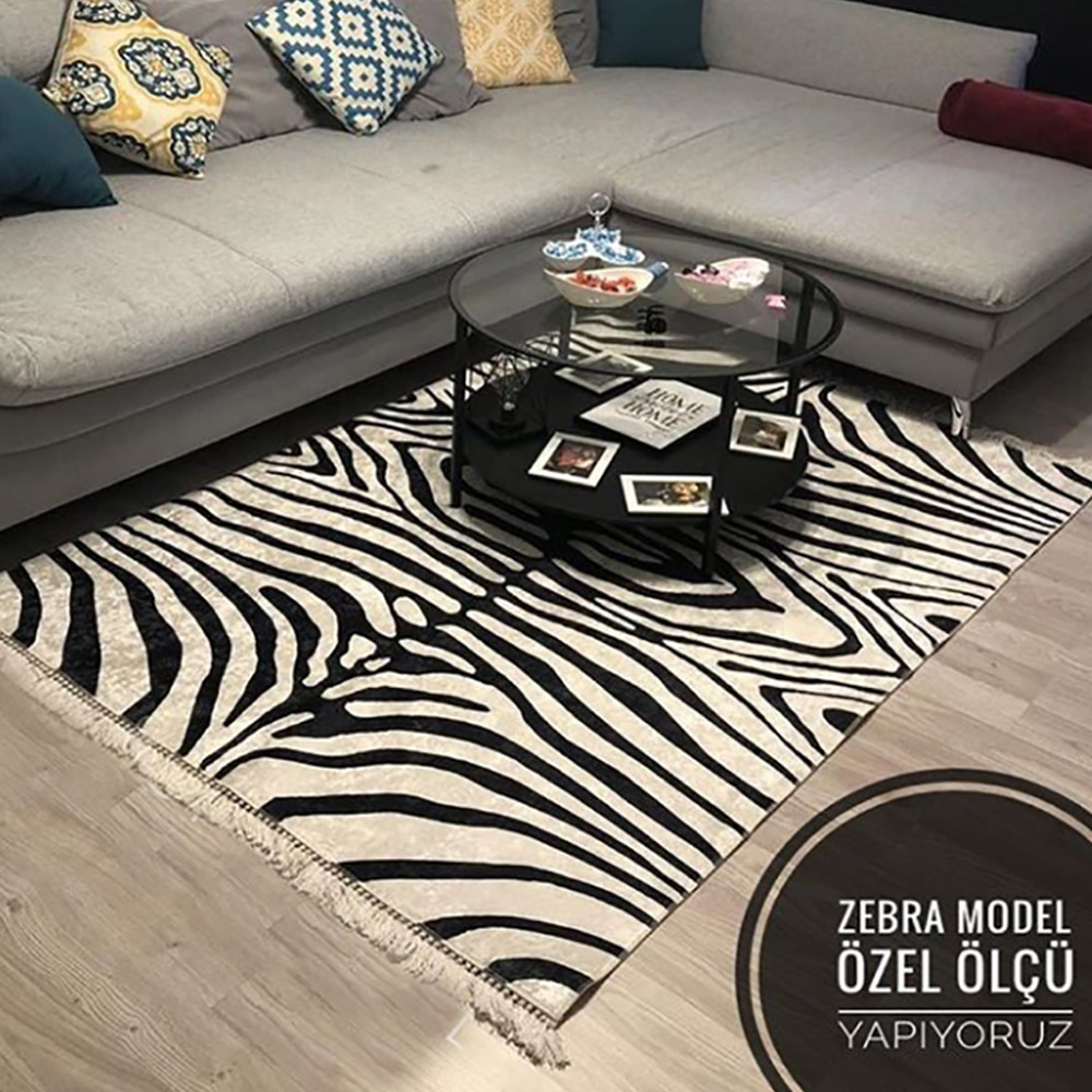 Özel Zebra Desenli Dijital Baskılı Halı Örtüsü HRC416
