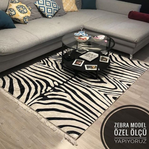 Özel Zebra Desenli Dijital Baskılı Halı - 1