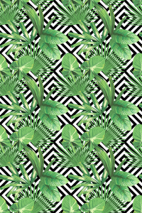 Palmiye Yaprak Desenli Dijital Baskılı Halı - 2