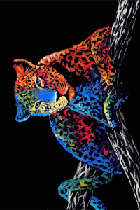 Pastel Renkler Leopar Dijital Baskılı Halı - 2