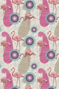 Pembe Flamingo Tasarımlı Dijital Baskılı Halı - Thumbnail