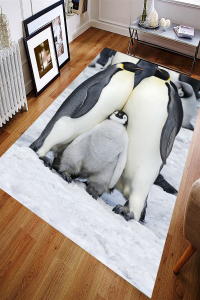 Penguen Ailesi Tasarımlı Dijital Baskılı Halı - 1