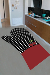 Puantiye Mutfak Eldiveni Desenli Dijital Baskılı Halı - 1