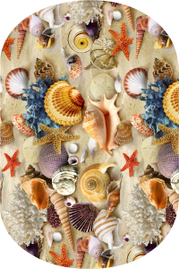 Renkli Deniz Kabukları Tasarımlı 2&prime;li Banyo Paspası (50x60 cm - 60x100 cm) - 2
