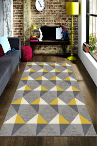 Renkli Geometrik Desenli Dijital Baskılı Halı - 1