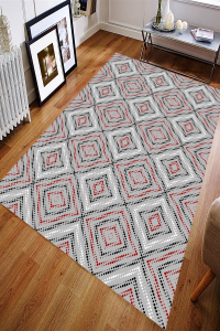 Renkli Geometrik Puantiye Tasarımlı Halı - 1