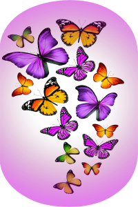 Renkli Kelebek Desenli 2'li Banyo Paspası (50x60 cm - 60x100 cm) - 2