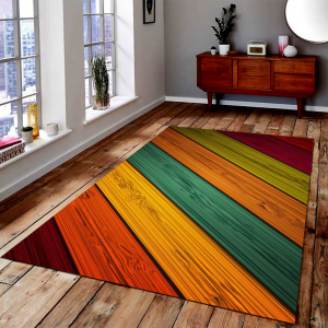 Renkli Parke Desenli Dijital Baskılı Halı - 1