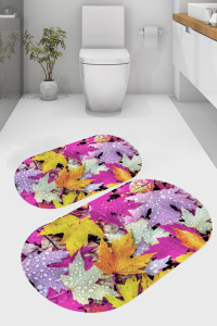 Renkli Sonbahar 2'li Desenli Banyo Paspası (50x60 cm - 60x100 cm) - 4