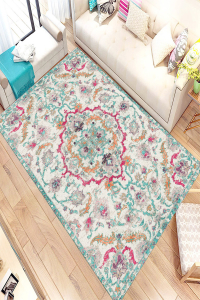 Retro Paisley Tasarımlı Dijital Baskılı Halı - 1