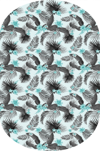 Retro Palmiye Desenli 2&prime;li Banyo Paspası (50x60 cm - 60x100 cm) - 2