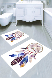 Rüya Kapanı Desenli 2li Banyo Paspası (50x60 cm - 60x100 cm) - 3