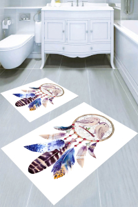 Rüya Kapanı Desenli 2li Banyo Paspası (50x60 cm - 60x100 cm) - Thumbnail