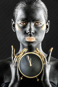 Saat ve Afrika Tasarımlı Dijital Baskılı Halı - Thumbnail