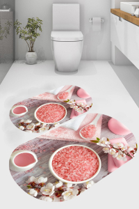 Sabunlu Desenli 2'li Banyo Paspası (50x60 cm - 60x100 cm) - 4