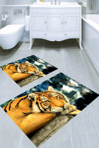 Sakin Kaplan Desenli 2li Banyo Paspası (50x60 cm - 60x100 cm) - 4
