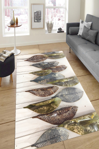 Sarkıt Yaprak Desenli Dijital Baskılı Halı - 1