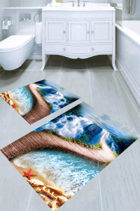 Şelale Yolu Desenli 2li Banyo Paspası (50x60 cm - 60x100 cm) - 4