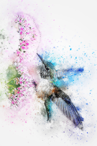 Serçe Kuşu Desenli Diital Baskılı Halı - Thumbnail