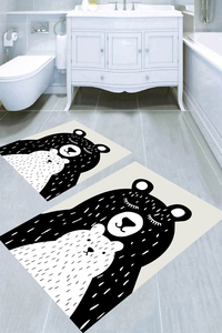 Sevimli Ayıcıklar Desenli 2li Banyo Paspası (50x60 cm - 60x100 cm) - 1
