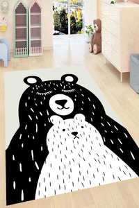 Sevimli Ayıcıklar Desenli Dijital Baskılı Halı - 1