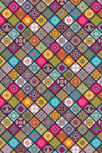 Simetrik Baklava Desenli Dijital Baskılı Halı - 2