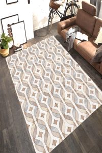 Simetrik Dalgalı Desenli Dijital Baskılı Halı - 1