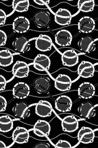 Siyah Beyaz Zincir Tasarımlı Dijital Baskılı Halı - Thumbnail