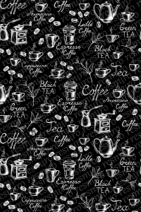 Siyah Zemin Kahve Desenli Dijital Baskılı Halı - Thumbnail