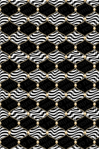 Siyah Zemin Zebra Motifli Dijital Baskılı Halı - Thumbnail
