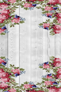 Tahta Çiçek Desenli Dijital Baskılı Halı - 2