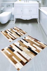 Tay Tüyü Görünümlü 2li Banyo Paspası (50x60 cm - 60x100 cm) - 1