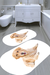 Üç Boyutlu Tasarımlı 2'li Banyo Paspası (50x60 cm - 60x100 cm) - 1