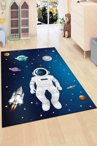 Uzaydaki Astronot Desenli Dijital Baskılı Halı - 1