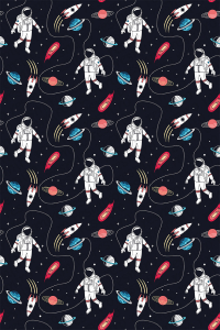 Uzaydaki Astronot Tasarımlı Dijital Baskılı Halı - 2
