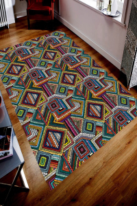 Yelpaze Motif Desenli Dijital Baskılı Halı - 1