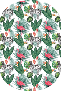 Zebra Ve Flamingo Desenli 2'li Banyo Paspası (50x60 cm - 60x100 cm) - 2